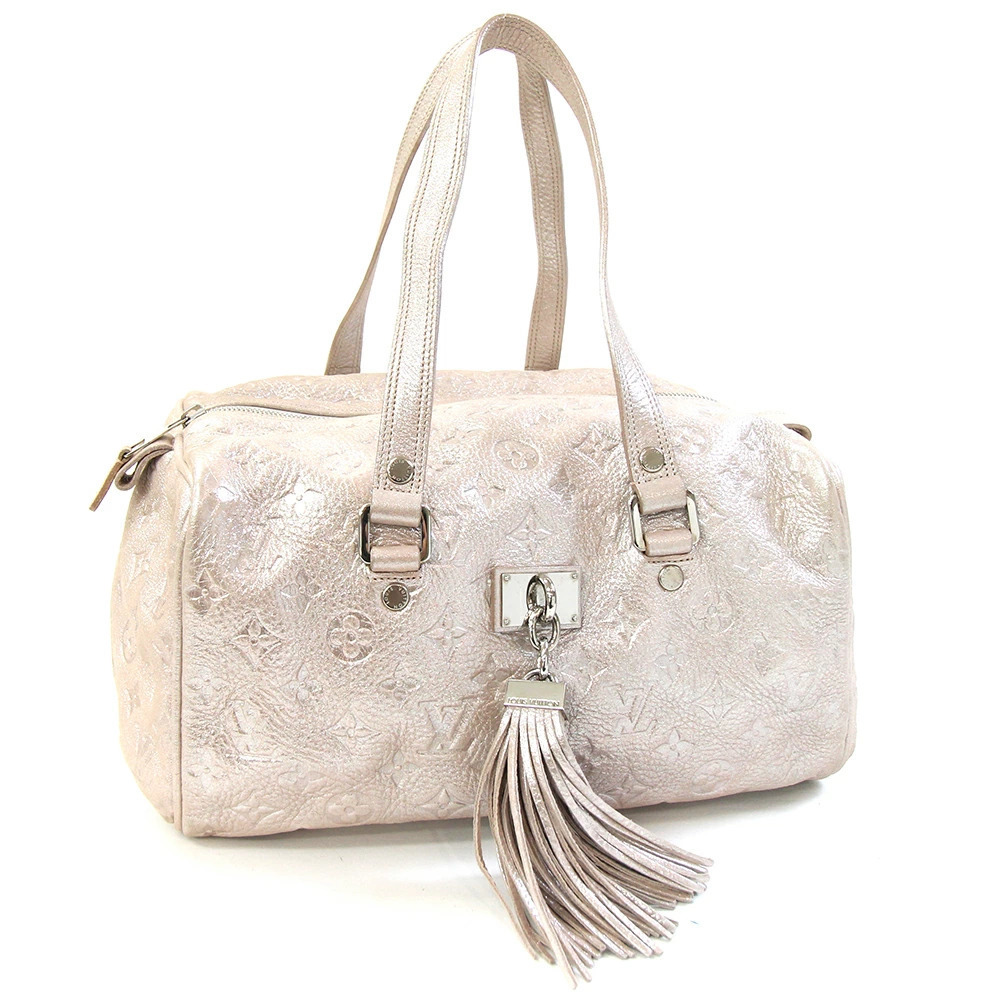 Louis Vuitton Monogram Shimmer Comet Handbag Beige Tassel Pink